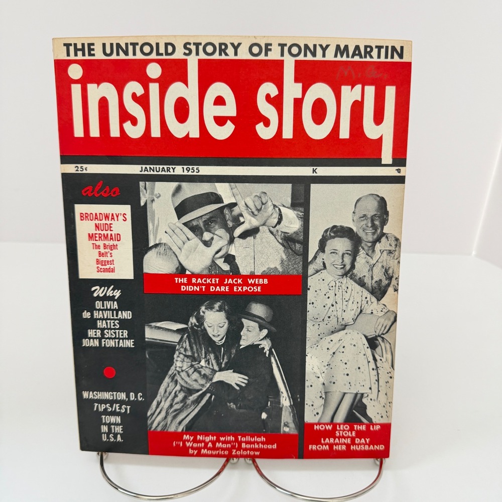 Inside Story Magazine Jan 1955 Tony Martin Jack Webb Tallulah Bankhead Vintage